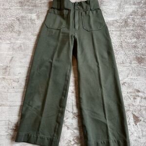 Maeve - The Colette Wide-Leg Crop Pants — Olive Green Women's Size 25